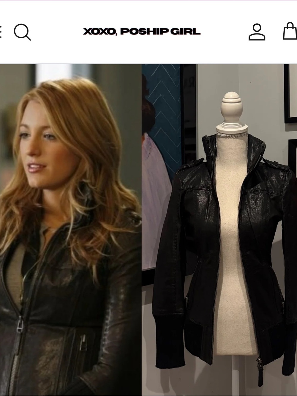 Serena van der Woodsen’s Mackage Brown Leather Jacket, Gossip Girl size XS